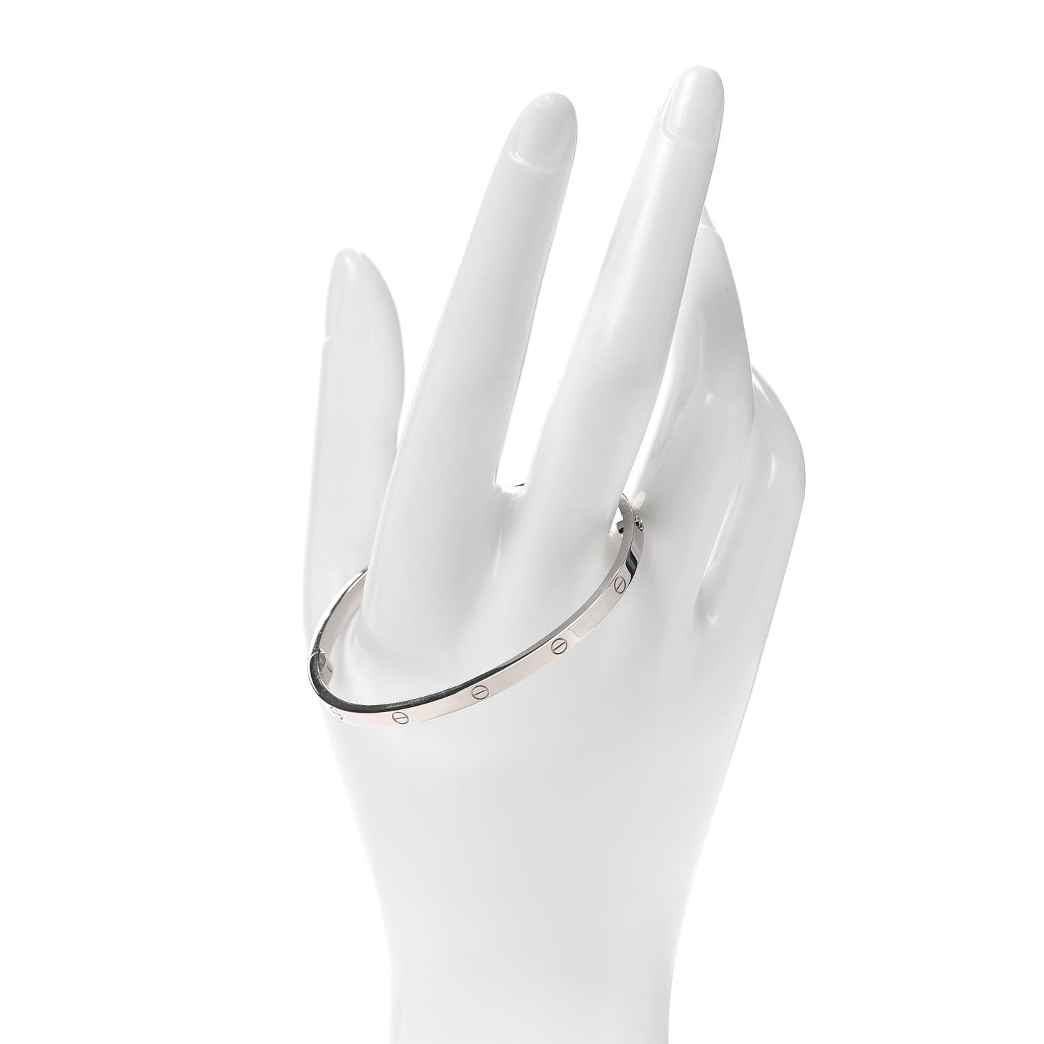 Cartier 18K White Gold Small LOVE Bracelet 17 2 of 6