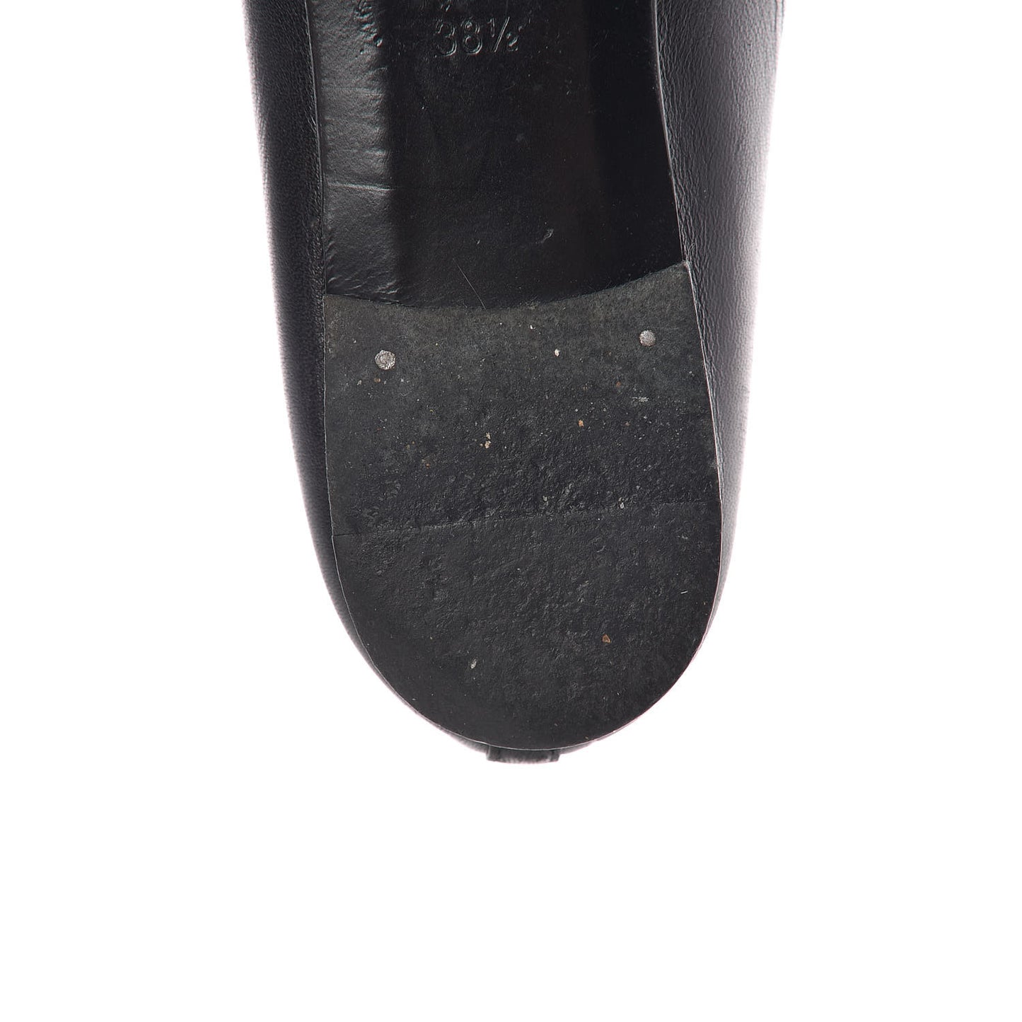 Lambskin Patent CC Cap Toe Ballerina Flats 38.5 Black