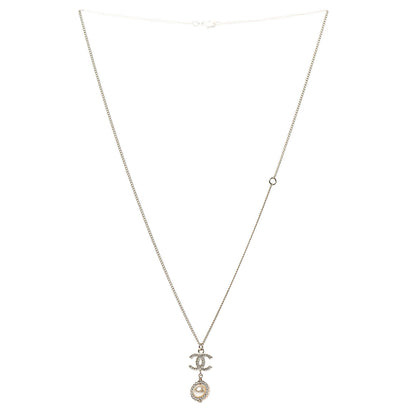 Chanel Crystal Pearl CC Lace Camellia Necklace Gold 3 of 6