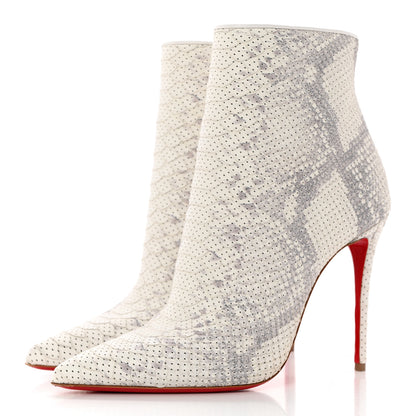 Christian Louboutin Calfskin Perforated So Kate Booty 100 Ankle Boots 39.5 Roccia 3 of 14