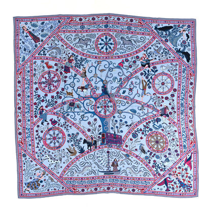 Hermes Cashmere Silk Peuple Du Vent Shawl 140 1 of 6