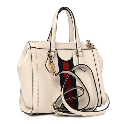 Gucci Textured Calfskin Web Small Ophidia Tote Bag Mystic White 2 of 7