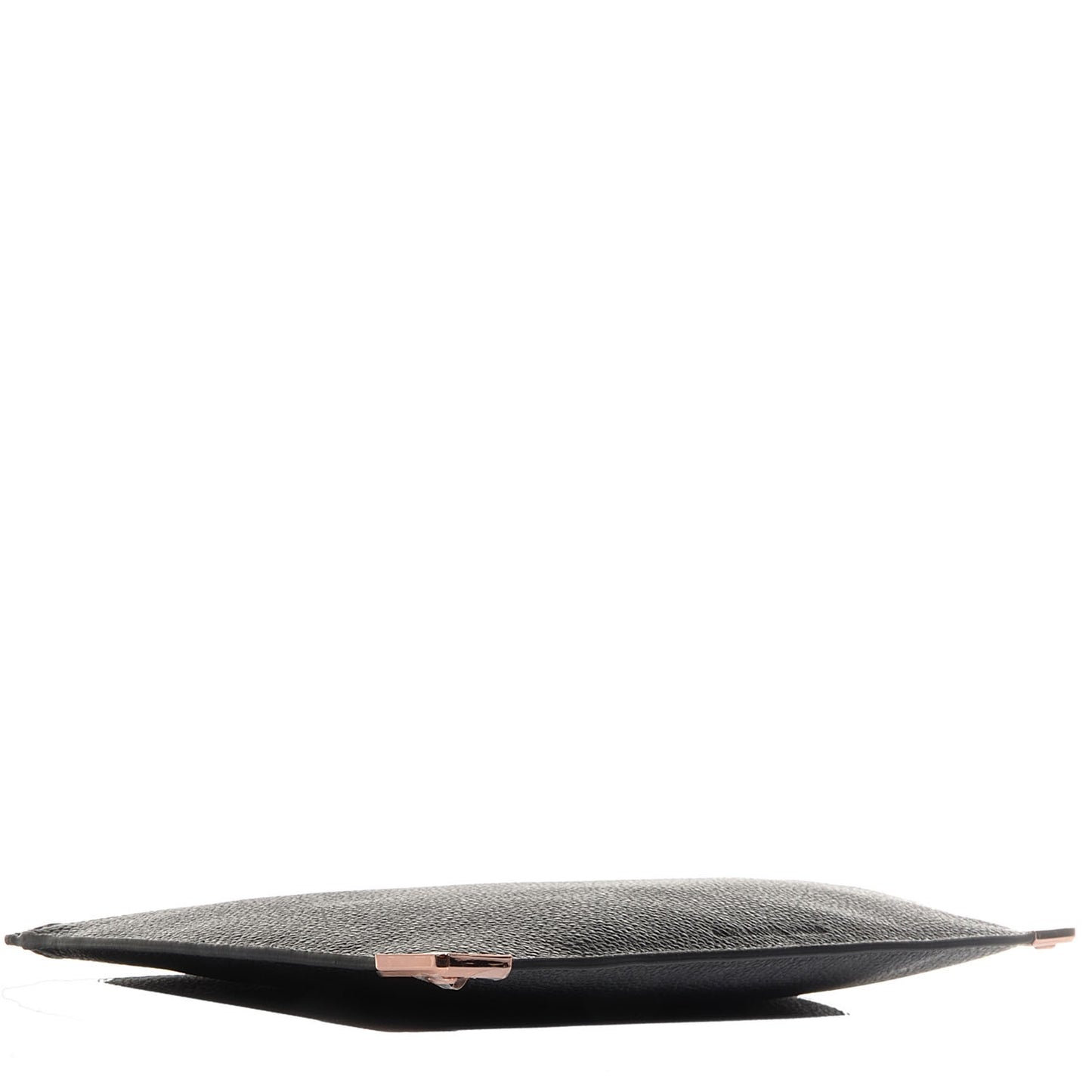 Textured Leather Prisma Flat Pouch Black