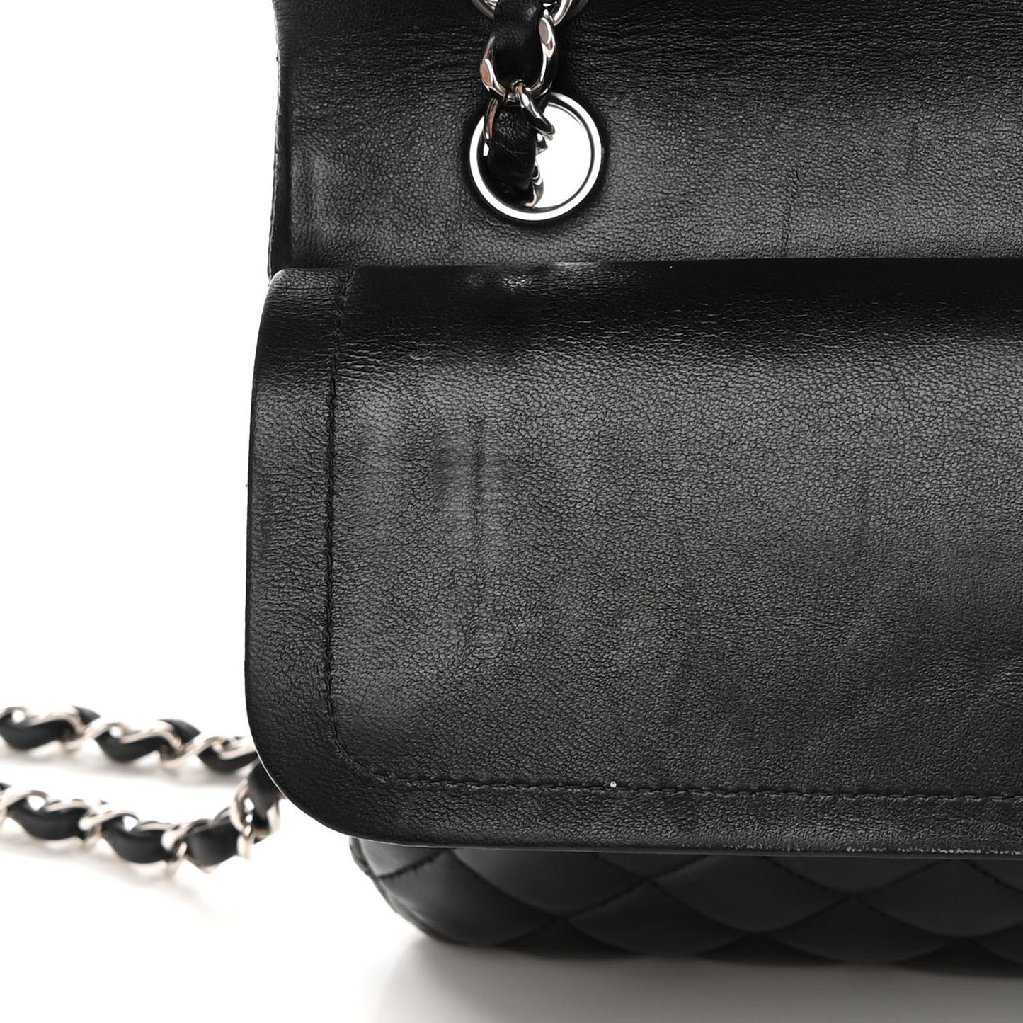 Lambskin Quilted Medium Double Flap Black