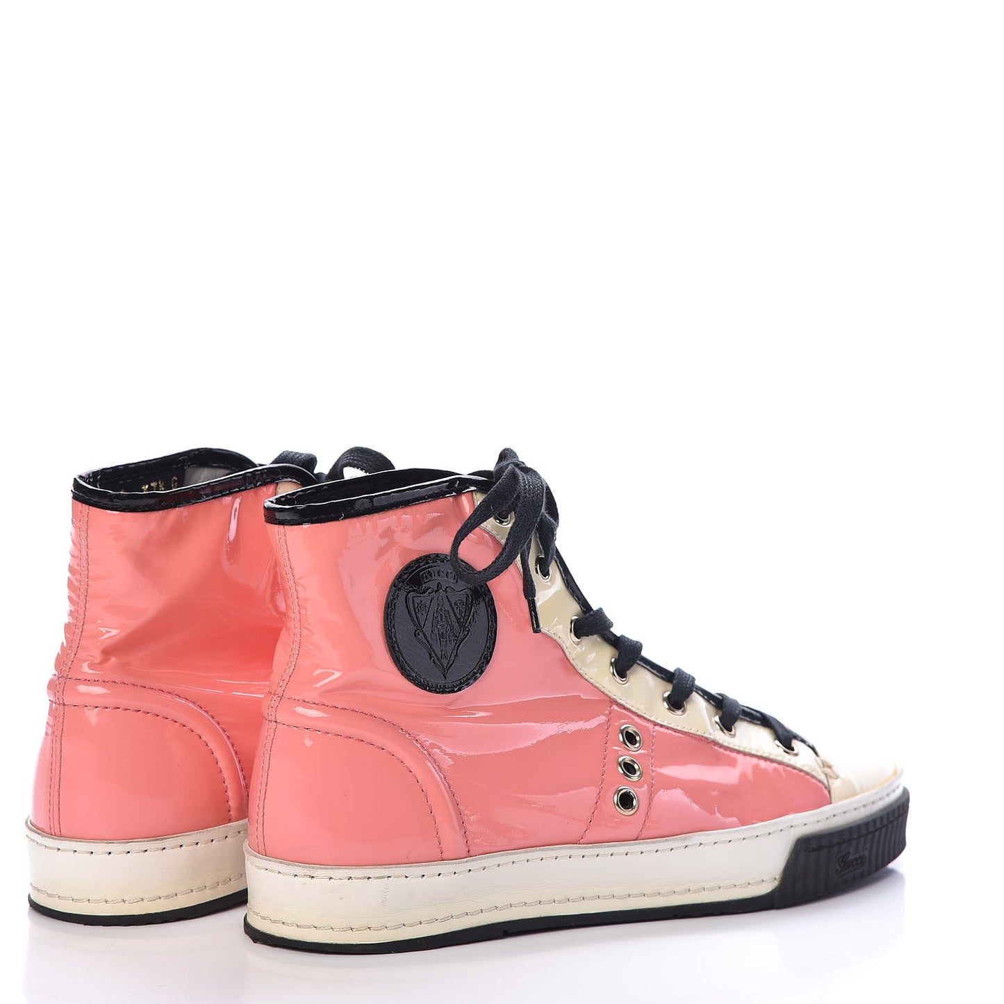 Patent Lambskin High Top Sneakers 37.5 Pink