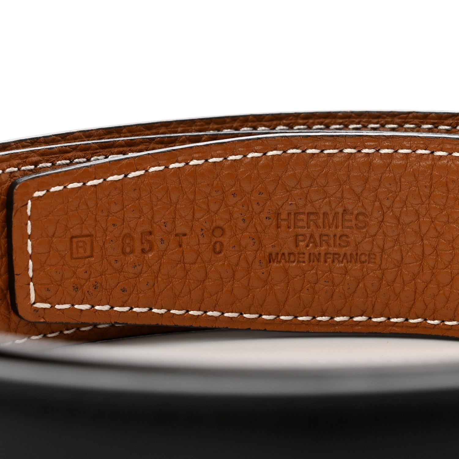 Hermes Box Togo 32mm H Belt 85 Black Gold 3 of 5