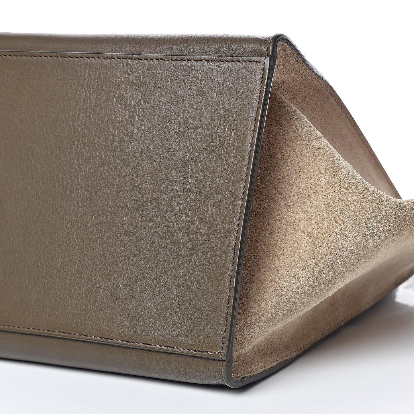 Smooth Calfskin Suede Medium Tri-Color Trapeze Olive