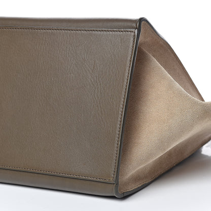 Celine Smooth Calfskin Suede Medium Tri-Color Trapeze Olive 8 of 9