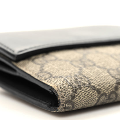 Gucci GG Supreme Monogram French Flap Wallet Black 10 of 11