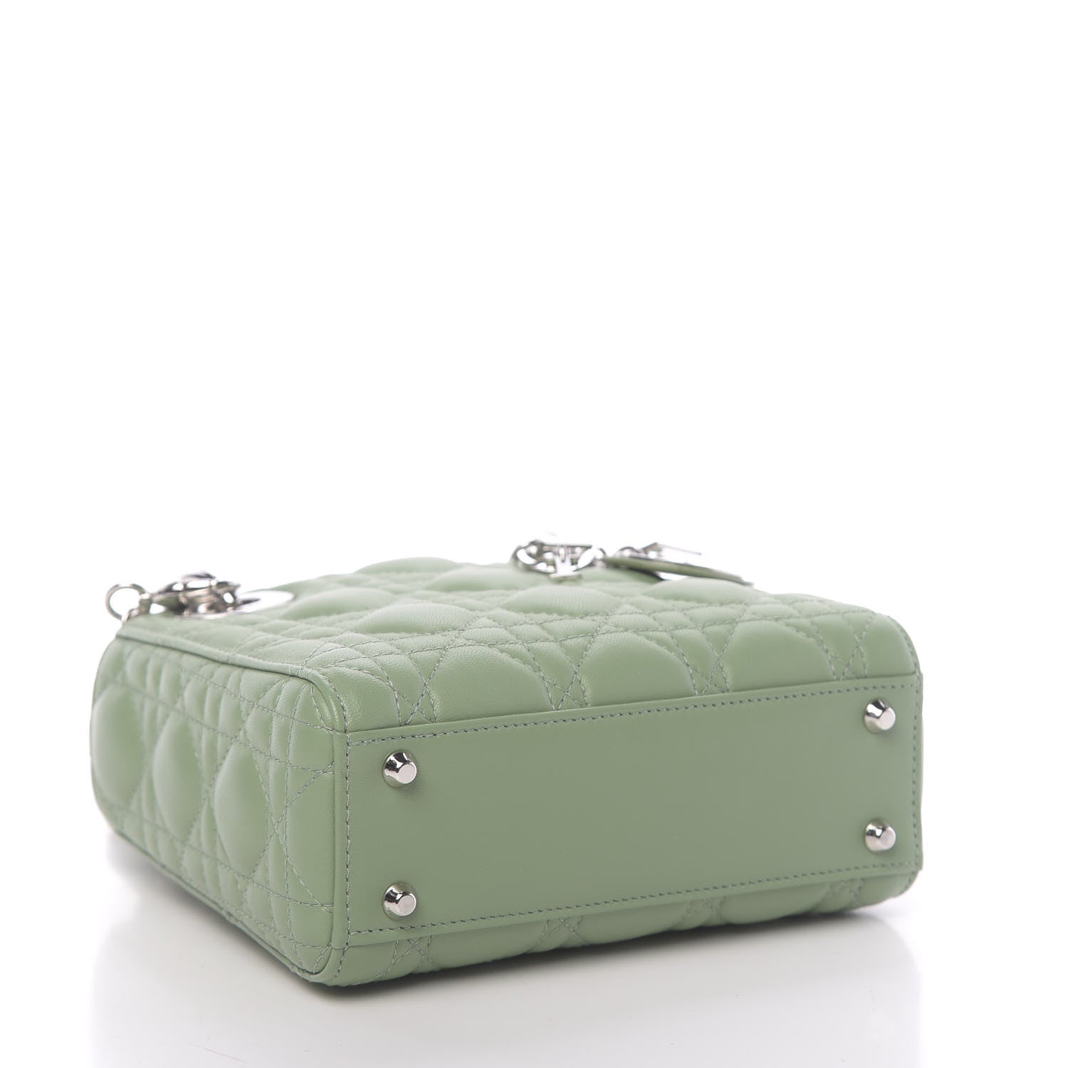 Christian Dior Lambskin Cannage Mini Lady Dior Green 4 of 10