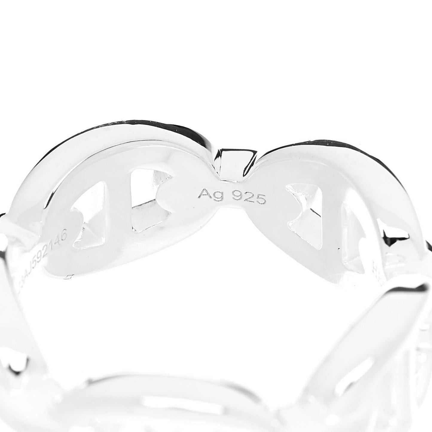 Sterling Silver PM Chaine d'Ancre Enchainee Band Ring 50 5.25