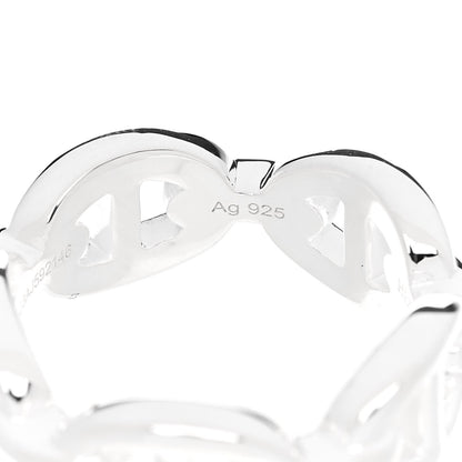 Hermes Sterling Silver PM Chaine d'Ancre Enchainee Band Ring 50 5.25 8 of 9