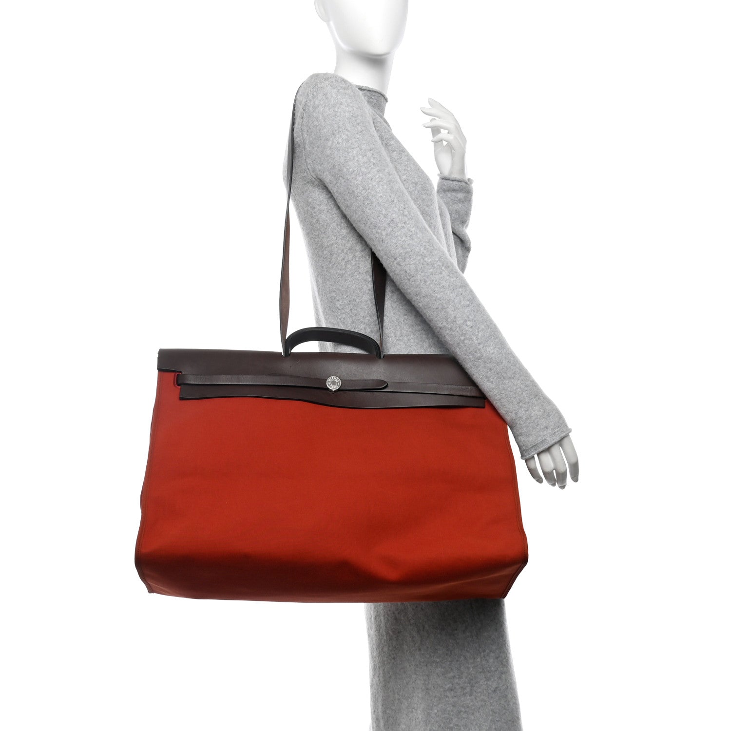 Hermes Toile Vache Hunter Herbag 50 Rouge H Ebene 2 of 13