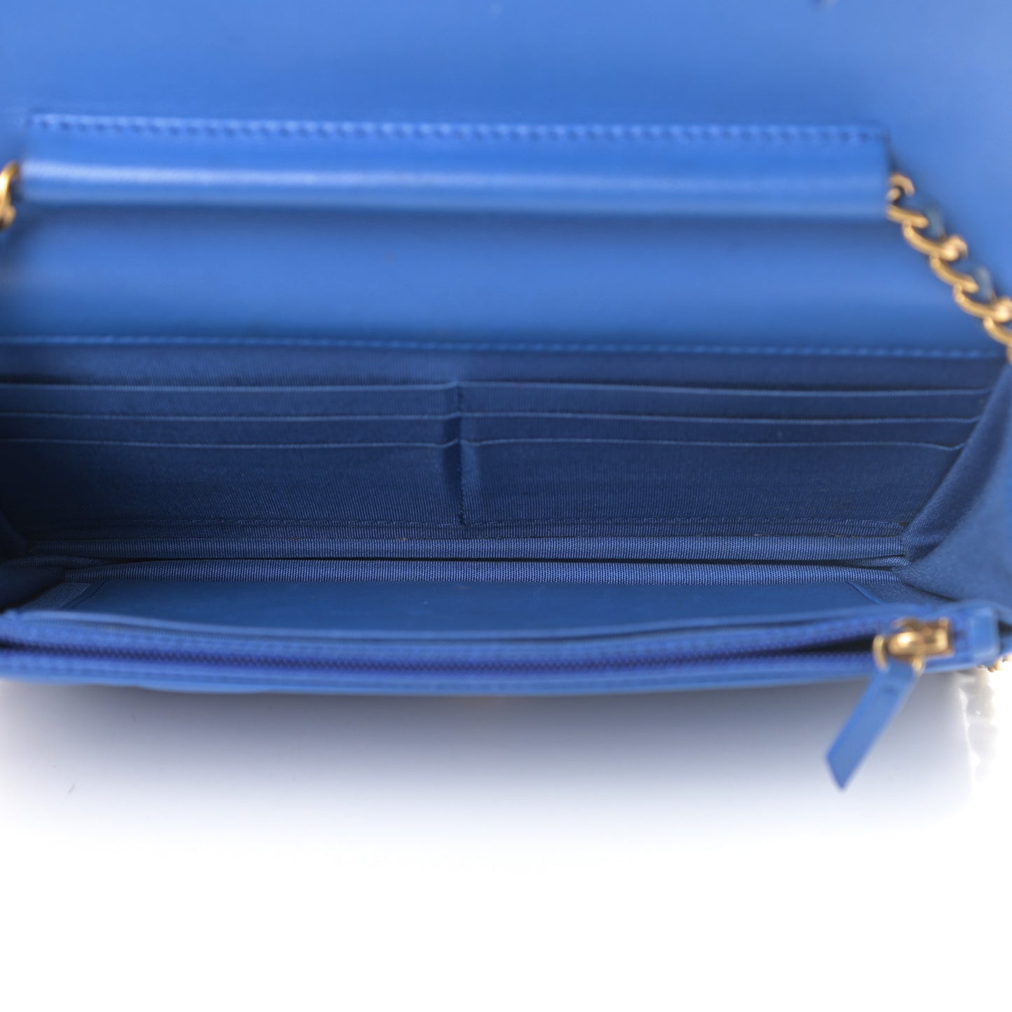 Lambskin Quilted Boy Wallet On Chain WOC Blue