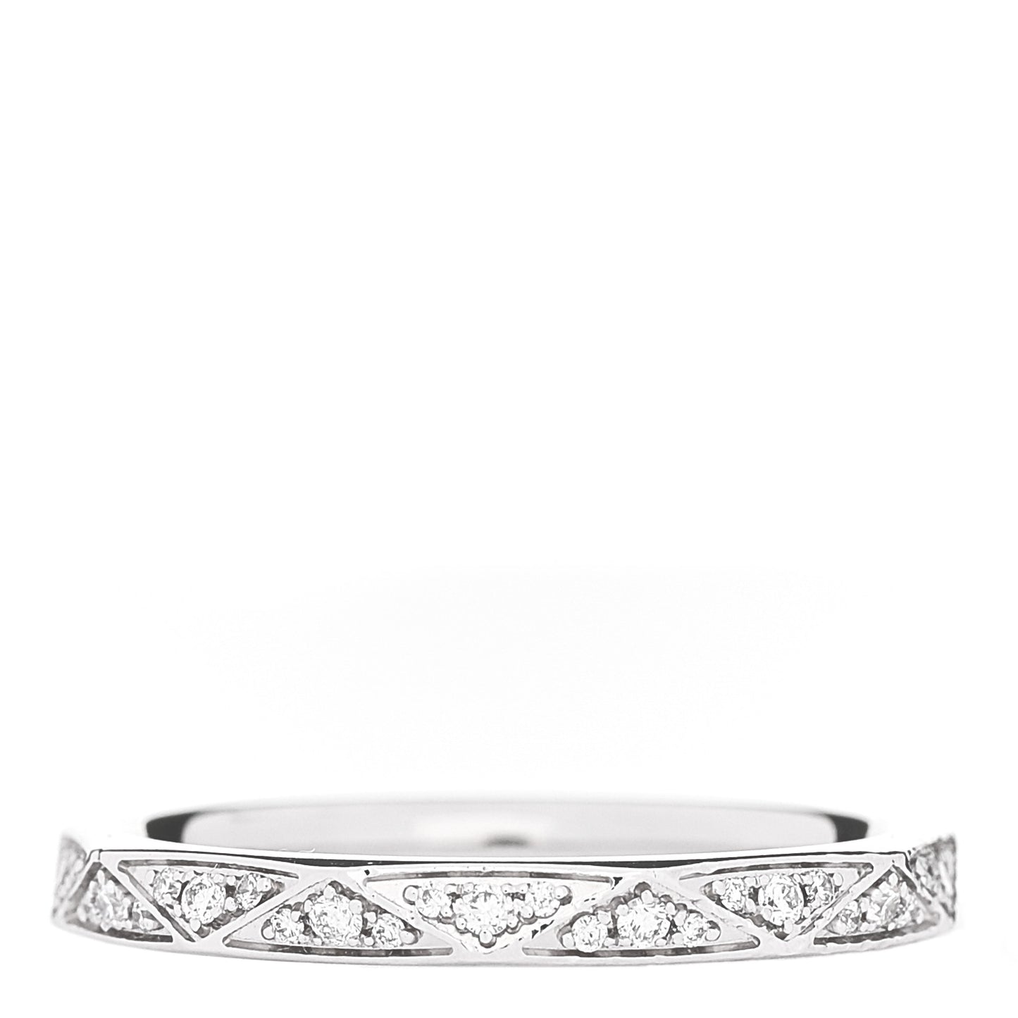 18K White Gold Diamond Laurence Graff Signature Band Ring 49 4.75