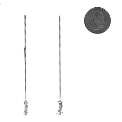 Saint Laurent Monogram Drop Earrings Silver 2 of 4