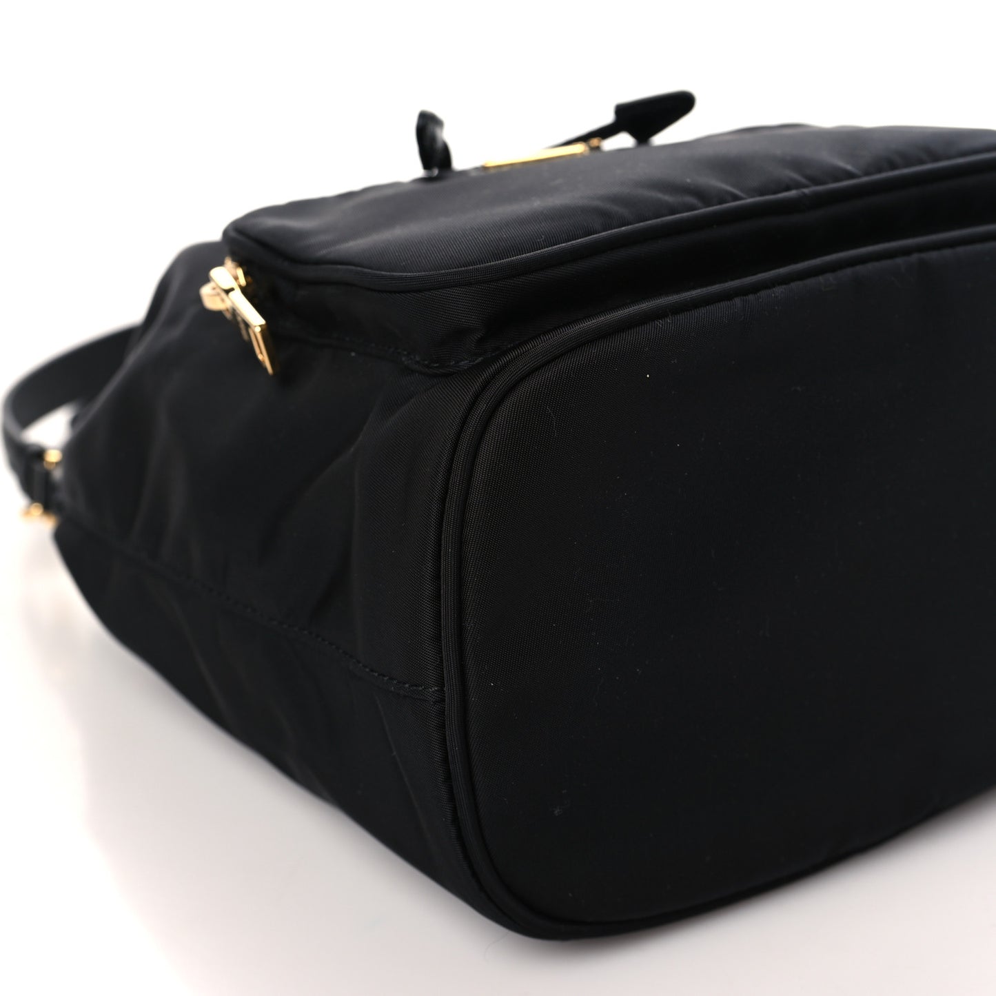 Saffiano Tessuto Nylon Mini Bucket Crossbody Bag Black