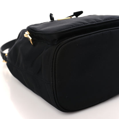 Prada Saffiano Tessuto Nylon Mini Bucket Crossbody Bag Black 8 of 9