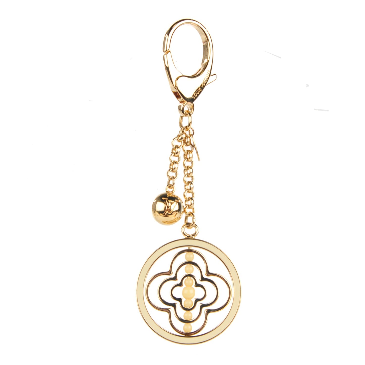 Whirly Flower Bag Charm Ivory
