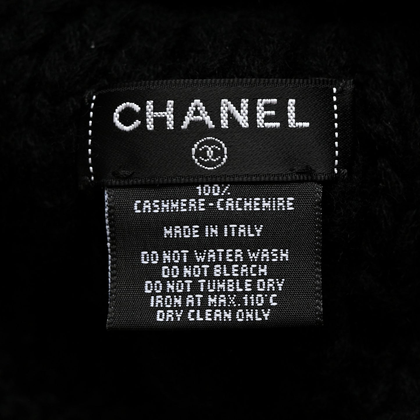 Cashmere CC Beanie Hat Black White