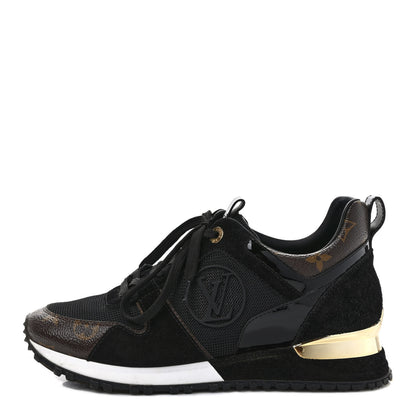 Louis Vuitton Suede Monogram Run Away Sneakers 37.5 Black 1 of 9