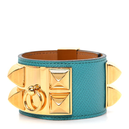 Hermes Epsom Collier de Chien CDC Bracelet S Bleu Paon 1 of 6
