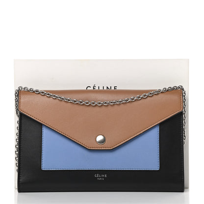 Celine Shiny Calfskin Clutch on a Chain Multicolor 16 of 16