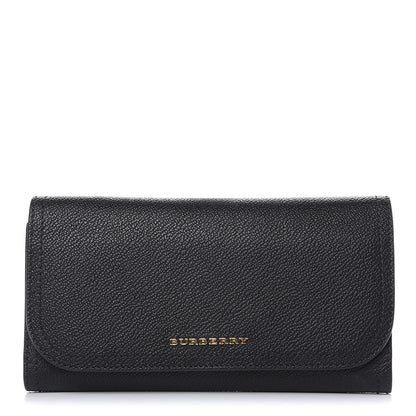 Burberry Grainy Calfskin Ashton Continental Flap Wallet Black 1 of 9
