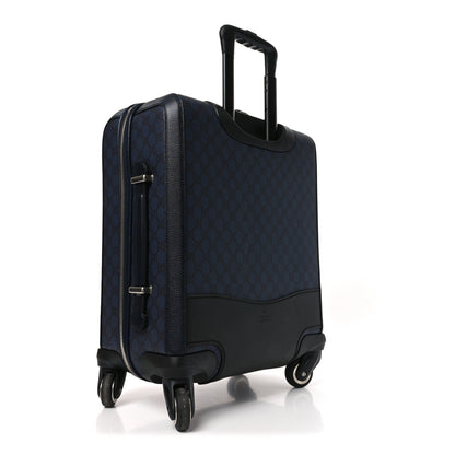 Gucci GG Supreme Monogram Textured Dollar Calfskin Web Ophidia Small Savoy Cabin Trolley Black Blue 2 of 10