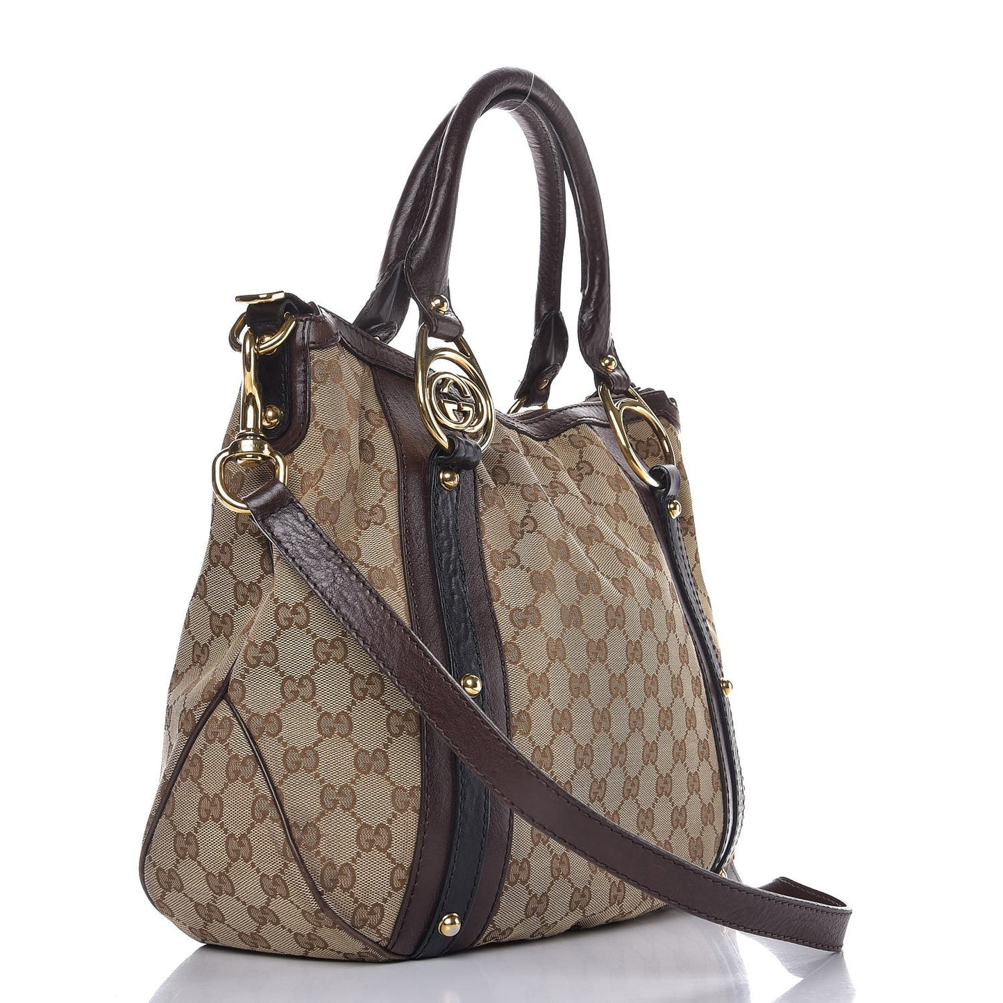 Monogram Interlocking G Tote Dark Brown