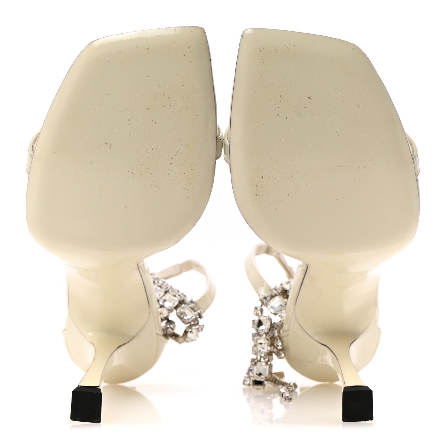 Jimmy Choo Patent Crystal Verity 100 Sandals 38.5 Latte 12 of 22