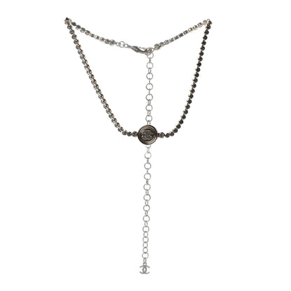 Chanel Crystal CC Chain Short Necklace Gold 3 of 5