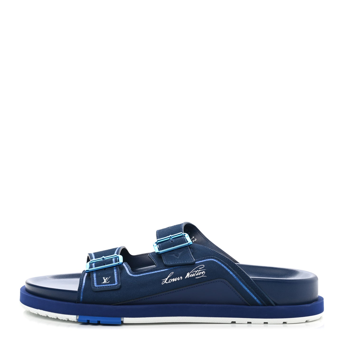 Mix Materials Mens LV Script Trainer Mules 12 Blue