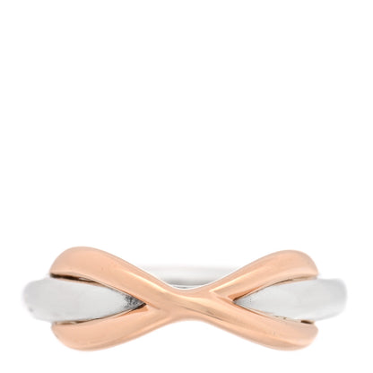 Tiffany Sterling Silver 18K Rose Gold Infinity Ring 45 3.25 1 of 4