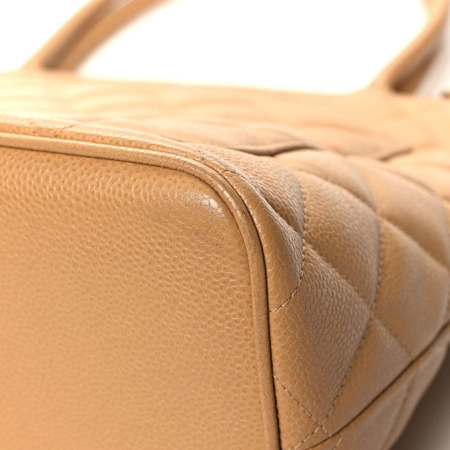 Caviar Quilted Medallion Tote Beige
