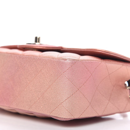 Chanel Metallic Lambskin Quilted Ombre Mini Rectangular Flap Pink 7 of 10