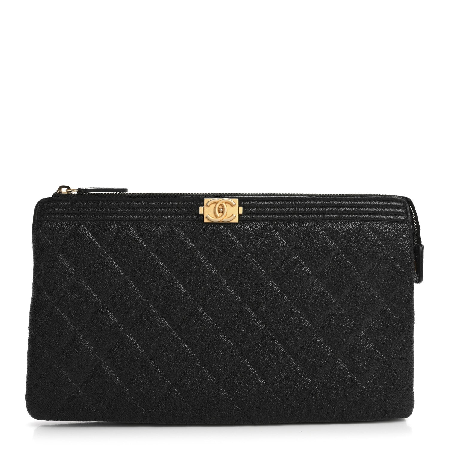 Chanel Caviar Quilted Small Zipped Boy Pouch Black 1 of 10