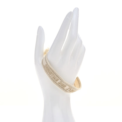 Christian Dior Woven Cotton J'Adior Friendship Bracelet White Gold 2 of 5