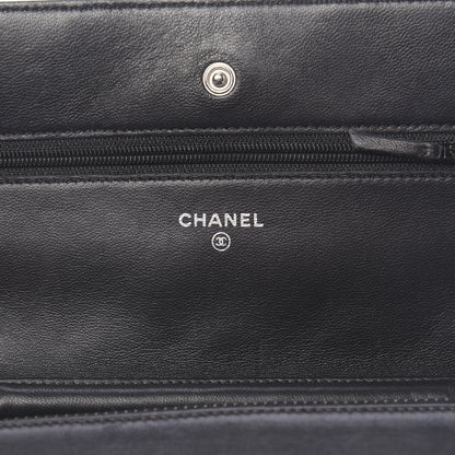 Chanel Lambskin Quilted Wallet On Chain WOC Black 6 of 13