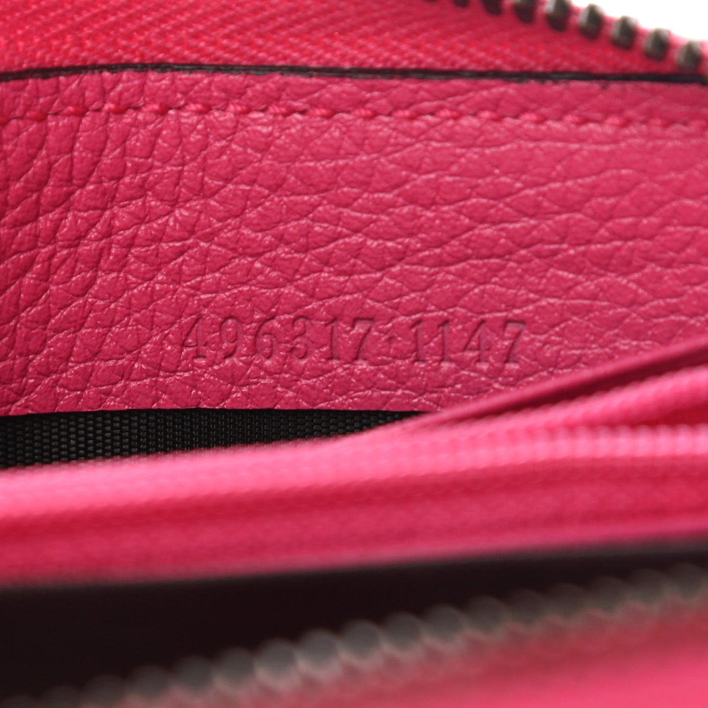 Grained Calfskin Logo Zip Around Wallet Box Pink Green