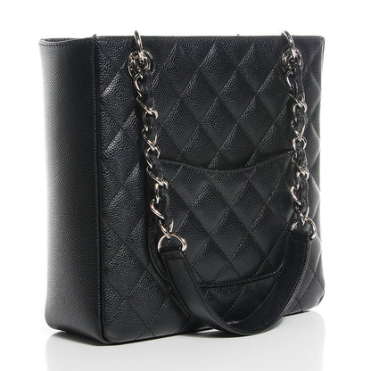 Chanel Caviar Quilted Petit Shopping Tote PST Black 3 of 8