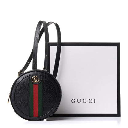 Gucci Grained Calfskin Web Mini Ophidia Round Backpack Black 10 of 10