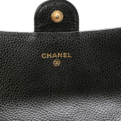 Chanel Caviar Quilted Large Gusset Flap Wallet Black 7 of 11