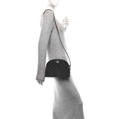 Gucci Denim Cuoio Harness GG Monogram Small Ophidia Dome Shoulder Bag Black Medium Grey 2 of 10