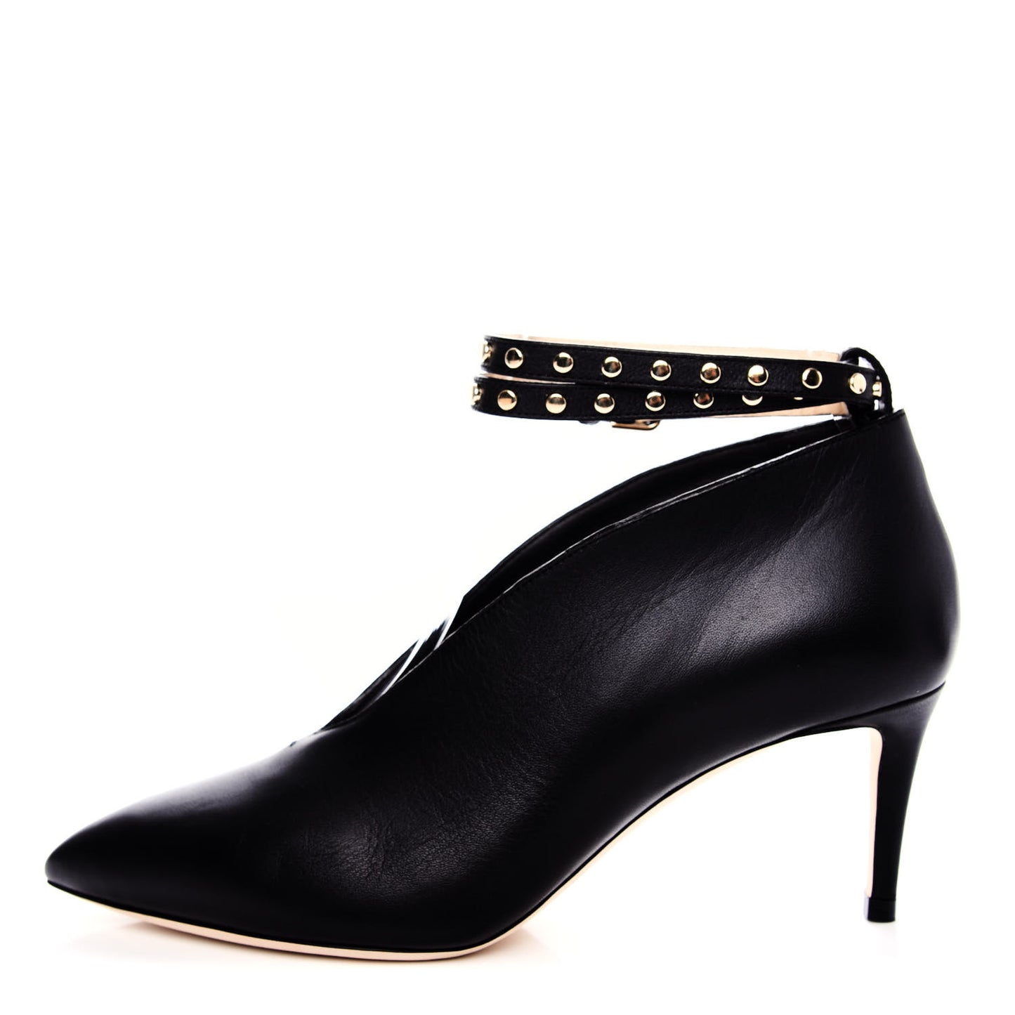 Calfskin Lark 65 Ankle Strap Pumps 37 Black