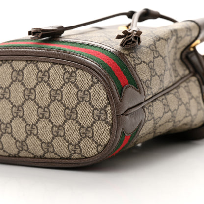 Gucci GG Supreme Monogram Web Small Ophidia Bucket Bag Brown 10 of 16