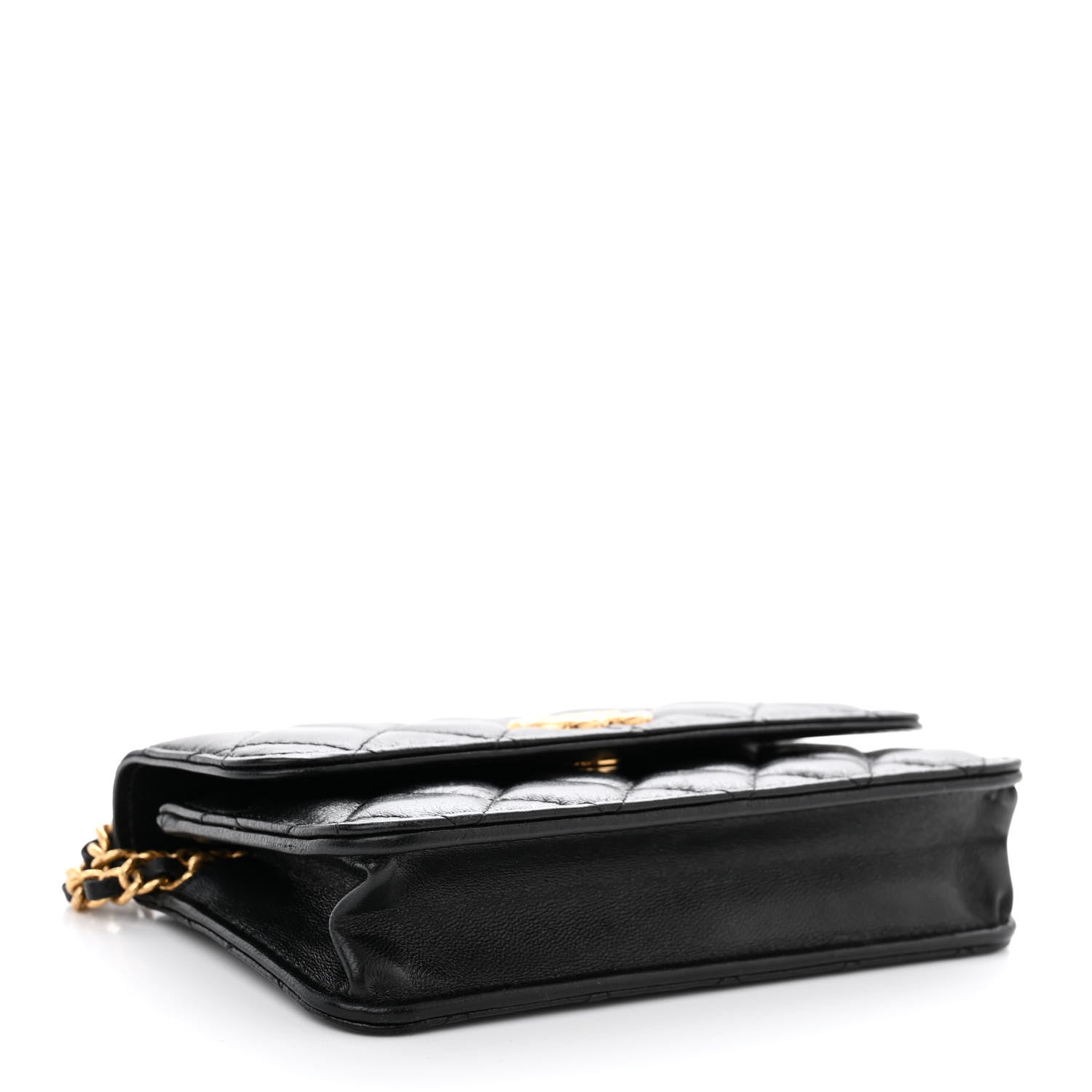 Chanel Lambskin Quilted Dynasty Flap Phone Holder With Chain Black 4 of 11