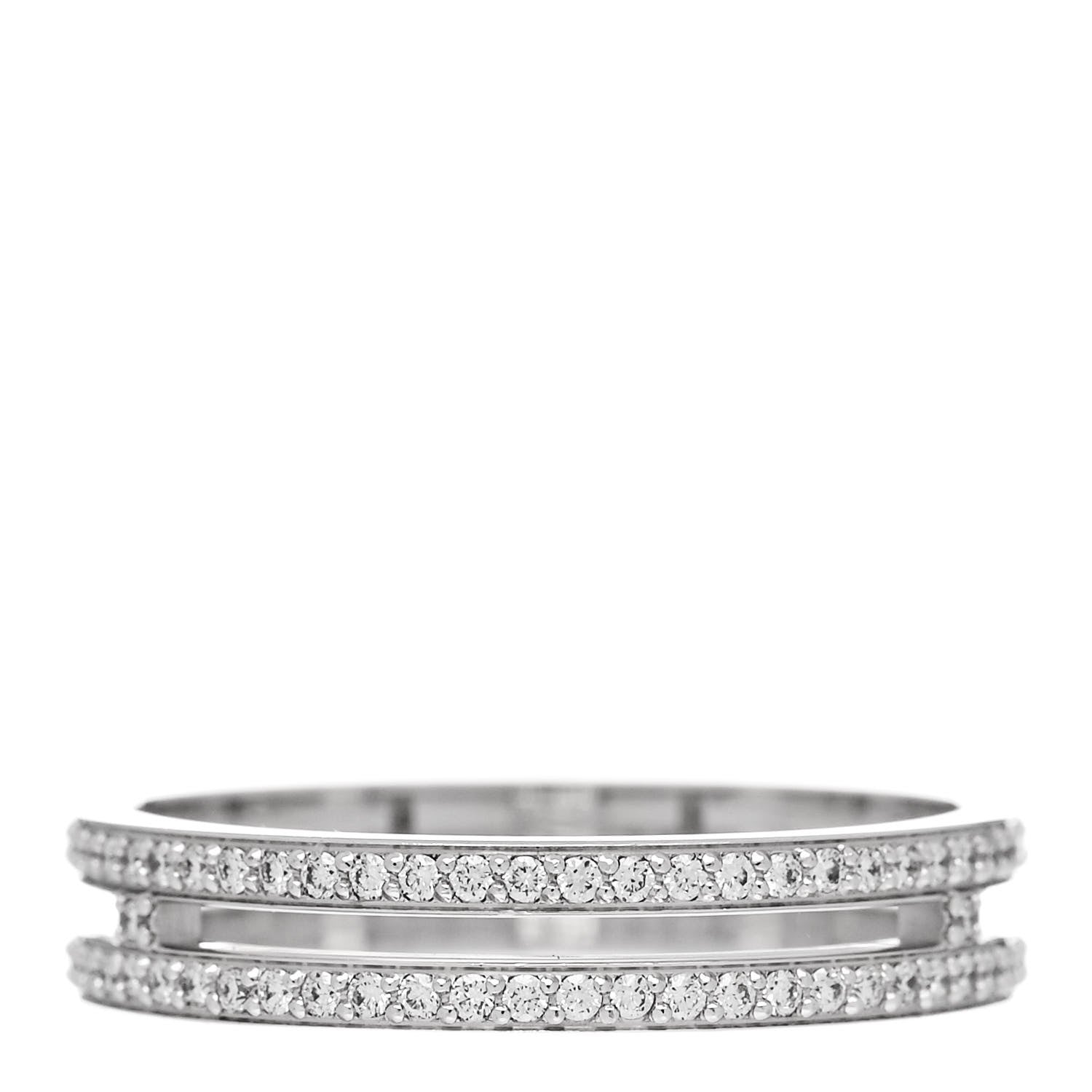 Hermes 18K White Gold Diamond Ariane Wedding Band Ring 51 5.75 3 of 5