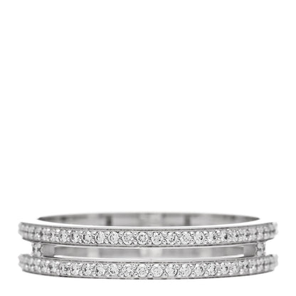 Hermes 18K White Gold Diamond Ariane Wedding Band Ring 51 5.75 3 of 5