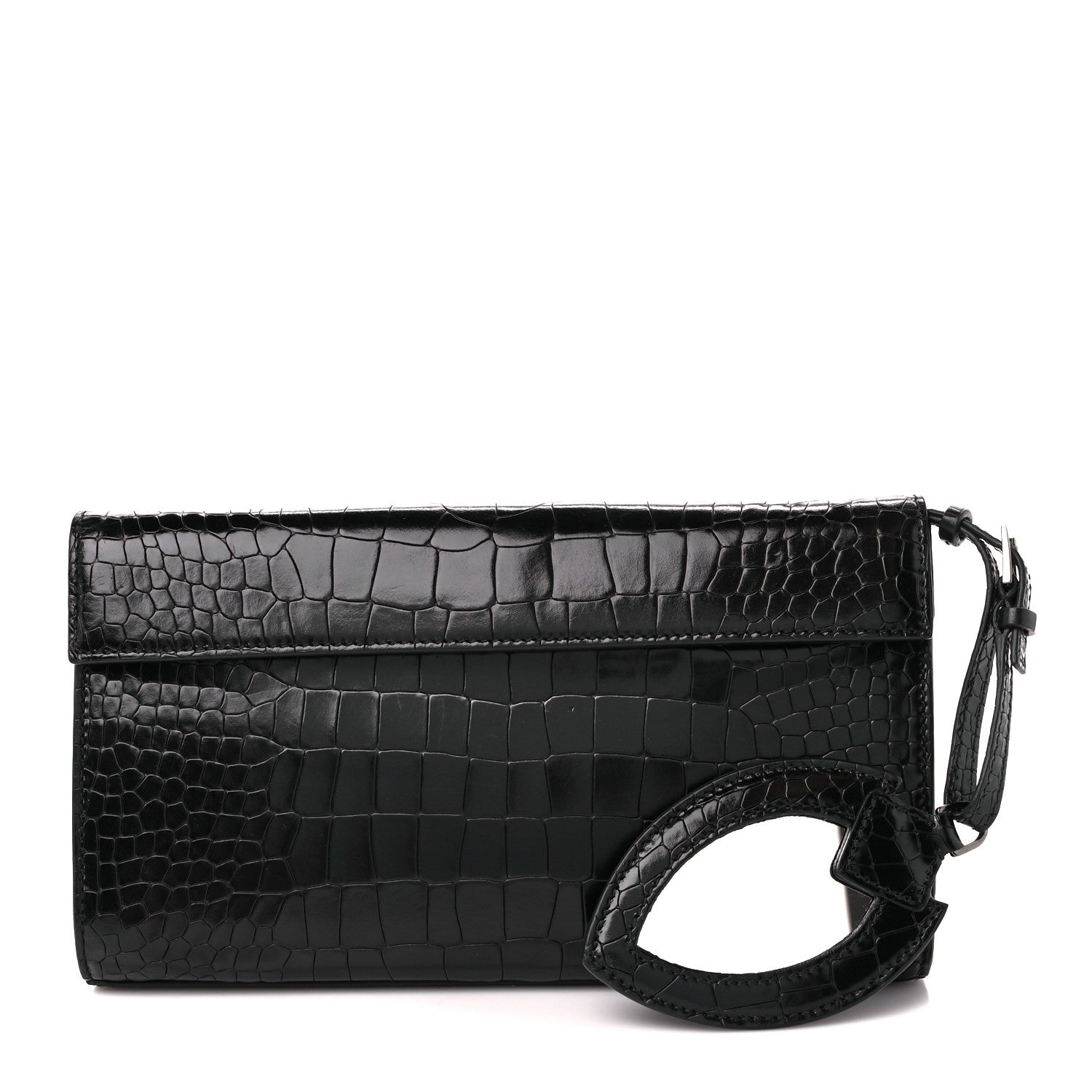 Alaia Crocodile Embossed Pochette Black 1 of 11